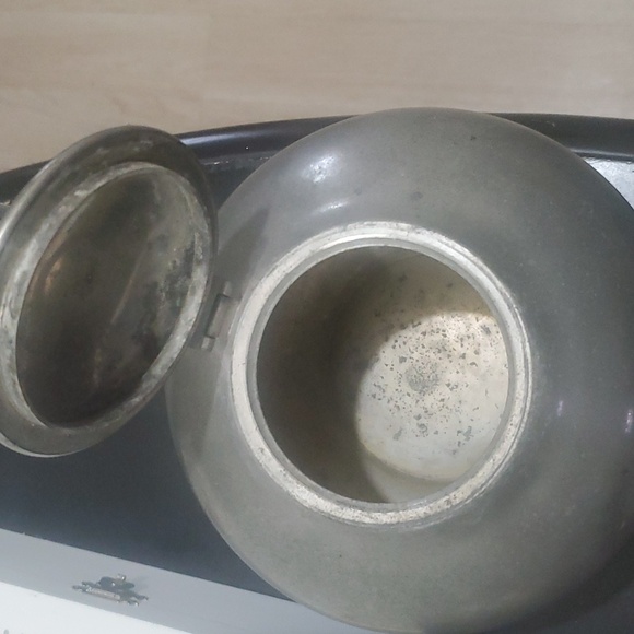 ANTIQUE HANDMADE PEWTER TEAPOT,  BY FREDERIK LUNNING. - Picture 4 of 8